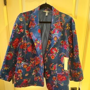 Modcloth Vibrant Floral Velvet Blazer- NEW WITH TAGS